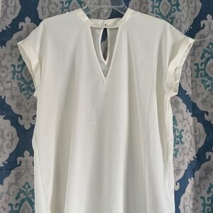 Express top white v-neck blouse